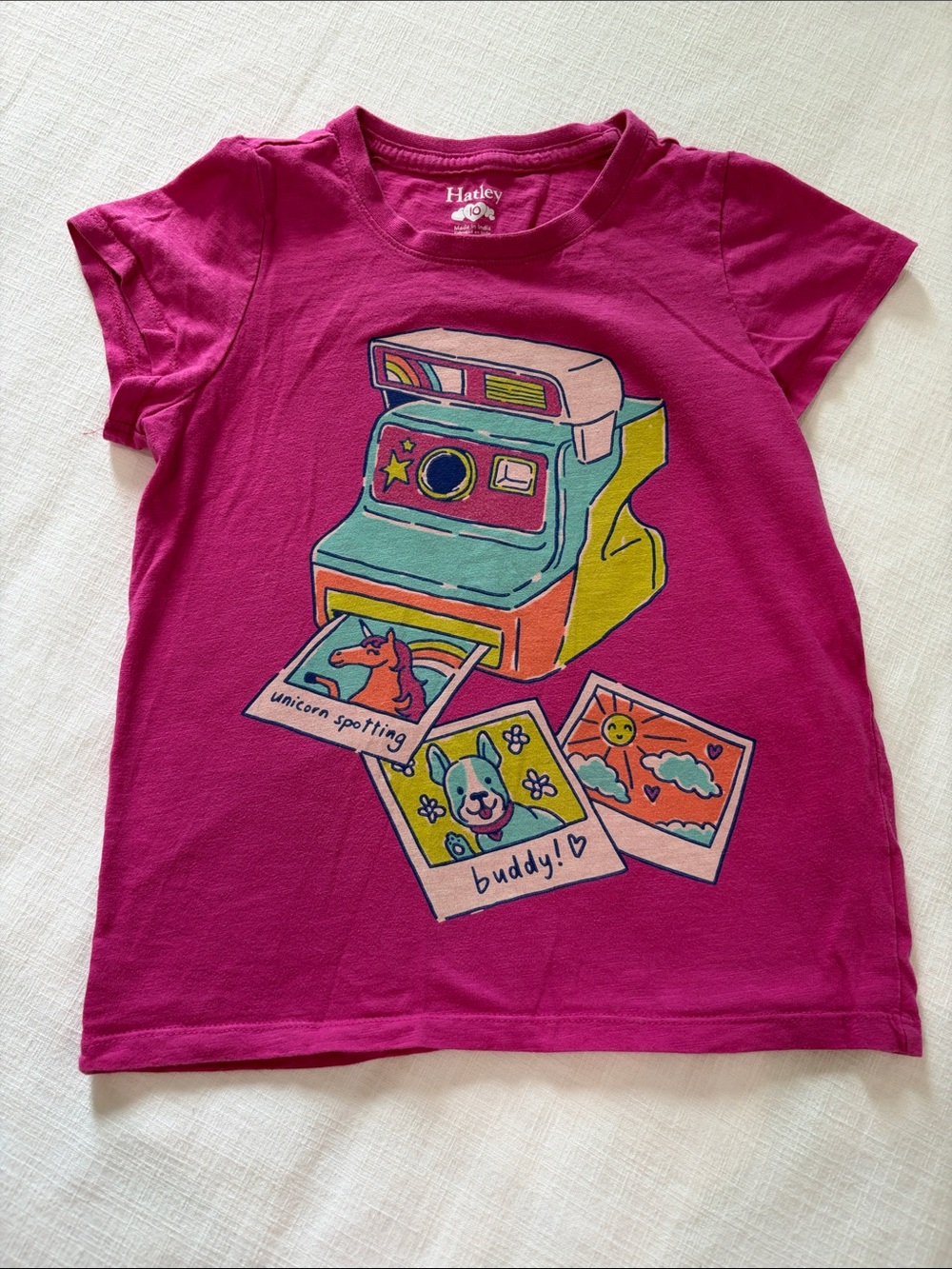 Hatley Bright Magenta Girls' Camera & Photo Graphic Tee